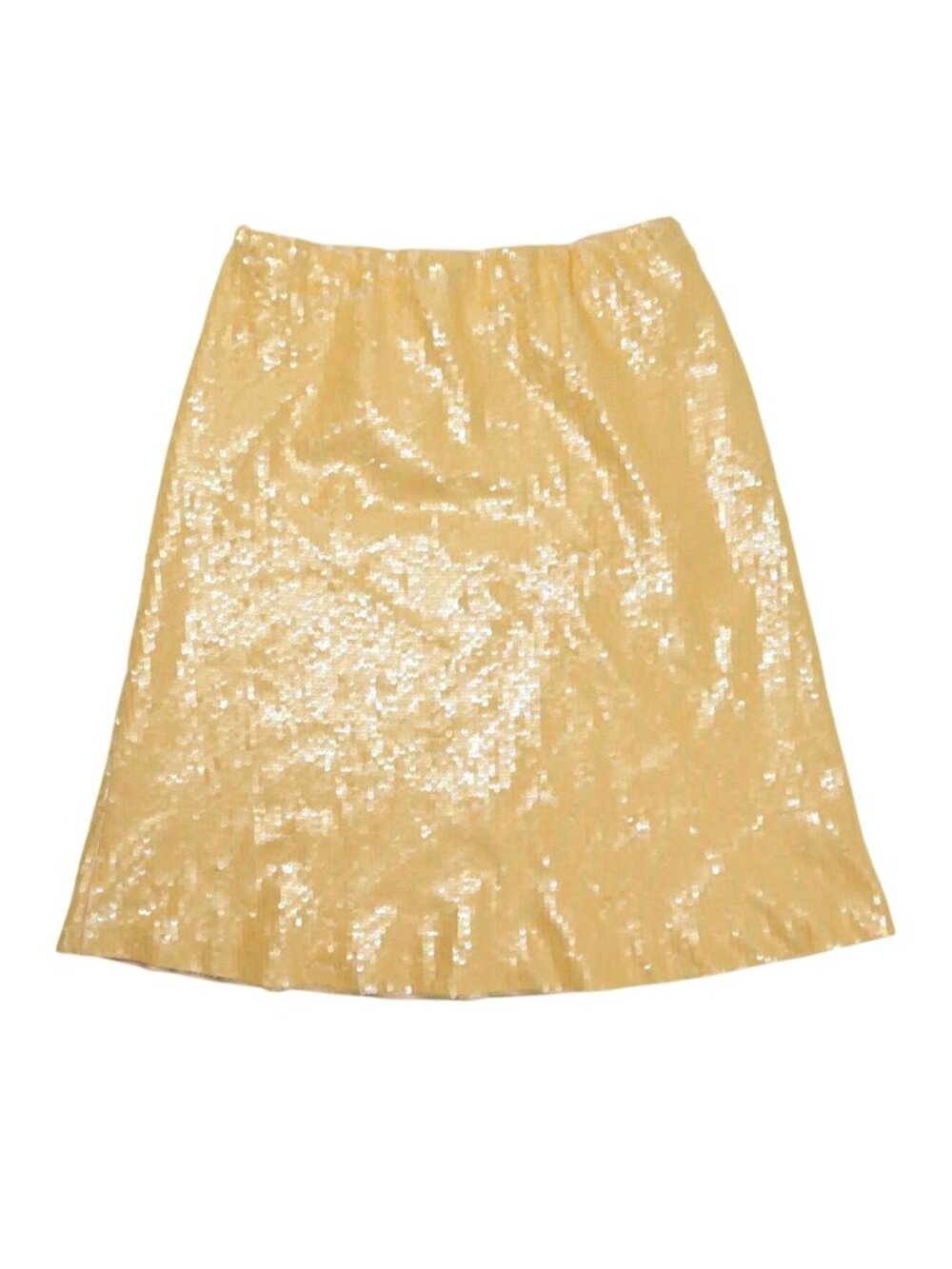 Guizio Isabelle Sequin Midi Skirt in Honey Butter